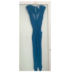 LEITH blue green sleeveless jumpsuit M